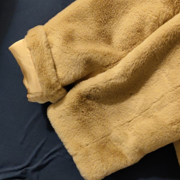 Free People Apricot Kate Faux Fur Double Breasted Teddy Coat, Size L - Picture 14 of 15